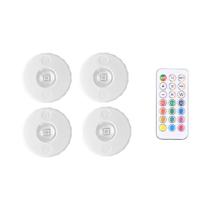 Luz Ambiente RGB Sem Fio Recarregável Com Controle Remoto, Dimmer E Timer Para Armário, Prateleira E