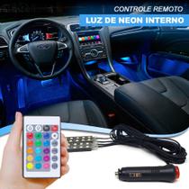 Luz Barra Led Neon Tunning Automotivo Carro Interno 7 Cores Controle Chevrolet Montana 2010 2011 2012 2013 2014 2015