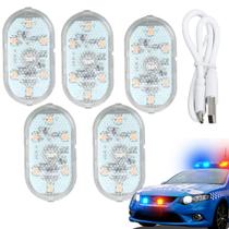 Luz Carro Automotivo Touch Led RGB Colorido Kit 5 Uni Porta Luvas Mala Ambiente Externo Interno Iluminaçao Decoraçao Segurança - Ralos e Toneiras