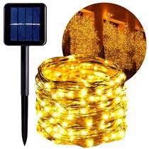 Luz Corda Carregador Solar 100 Pisca Pisca Led Decoração De Natal 10 Metros Exterior Top - Roohs Malibu Presentes