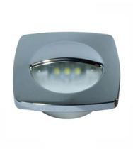 Luz Cortesia Embutir Capa Removível Cromada Led Branco 12v Luz Cortesia Embutir Capa Removível Cromada Led Branco 12v