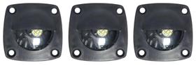 Luz Cortesia Preta Embutir Led Azul 12v Barco Lancha Kit 3