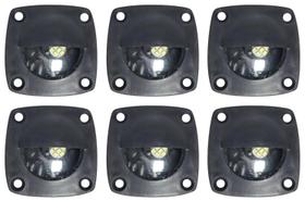 Luz Cortesia Preta Embutir Led Azul 12v Barco Lancha Kit 6