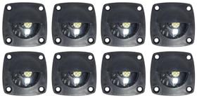 Luz Cortesia Preta Embutir Led Azul 12v Barco Lancha Kit 8