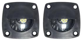 Luz Cortesia Preta Embutir Led Branco 12v Barco Lancha Kit 2