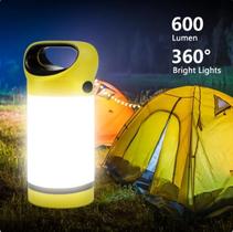 Luz de acampamento portátil impermeável 600LM, iluminação 360