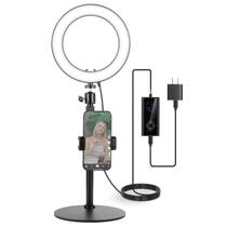 Luz de anel de mesa NEEWER BR60 13 cm, LED de 10 W com suporte para telefone