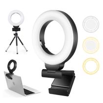 Luz de Anel para Webcam FDKOBE 4" com Suporte e Tripé
