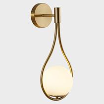 Luz de arandela de parede Fulesi Globe Glass Gold Mid Century Modern