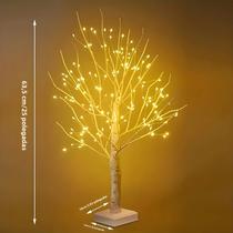 Luz de Árvore de Bétula com 144 LEDs Brancos Quentes - USB e Bateria - Natal, Halloween e Festas