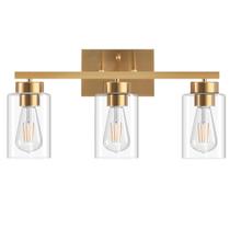 Luz de banheiro de 3 luzes PARTPHONER Brushed Gold 45cm