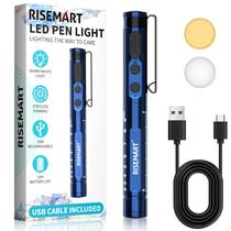 Luz de caneta RISEMART LED recarregável para enfermeira médica azul escuro Luz de caneta RISEMART LED recarregável para enfermeira médica azul escuro