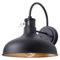 Luz de celeiro externa GOALPLUS Sensor de movimento de 12 polegadas preta