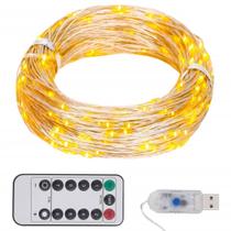 Luz de corda LED vidaXL 150 com 8 modos, 15 m, branco quente