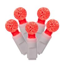 Luz de corda Vickerman 100 G12 LED vermelha sobre fio branco Luz de corda Vickerman 100 G12 LED vermelha sobre fio branco