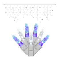 Luz de corda Vickerman M5 LED Icicle 70 azul branco Luz de corda Vickerman M5 LED Icicle 70 azul branco