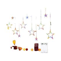 Luz De Cordão LED Estrela E Lua De 3,5m, Alimentada Por Bateria, Lâmpada De Cortina Para Decoração