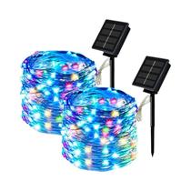 Luz De Cordão LED Solar Com Fio De Cobre, 8 Modos, Decoração Para Jardim, Festa E Natal