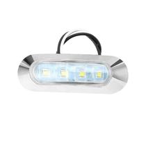 Luz de Cortesia Cromada 4 LEDs 12v e 24v P/ Embarcações Luz de Cortesia Cromada 4 LEDs 12v e 24v P/ Embarcações