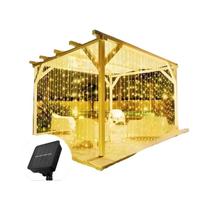 Luz De Cortina LED Solar Para Exterior, Fita De Luzes De Fada Para Decoração De Jardim, Festa, Luz De Cortina LED Solar Para Exterior, Fita De Luzes De Fada Para Decoração De Jardim, Festa,
