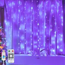 Luz de cortina SINAMER 200 LED 200x200cm Roxa USB Luz de cortina SINAMER 200 LED 200x200cm Roxa USB