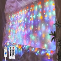 Luz de cortina SINAMER 200LED 2x2m Multicolor para quarto Luz de cortina SINAMER 200LED 2x2m Multicolor para quarto