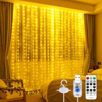 Luz de cortina SINAMER 300LED 3m x 3m branca quente para quarto Luz de cortina SINAMER 300LED 3m x 3m branca quente para quarto
