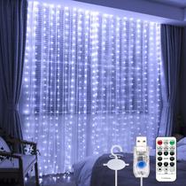 Luz de cortina SINAMER Upgrade 300LED branca 3m x 3m Plug USB Luz de cortina SINAMER Upgrade 300LED branca 3m x 3m Plug USB