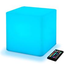 Luz de cubo LED recarregável Mr.Go de 10 polegadas com controle remoto, 16 cores RGB e lâmpada LED regulável, lâmpada noturna, iluminação decorativa ambiente, sem fio e à prova d'água para uso interno e externo
