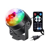 Luz De Disco LED Ativada Por Som RGB Com Controle Remoto, Lâmpada Rotativa Para Festa, Clube, Casa,