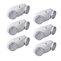 Luz de emergência CM MZY 2 cabeças de LED ajustáveis 120-277V, pacote com 6 Luz de emergência CM MZY 2 cabeças de LED ajustáveis 120-277V, pacote com 6