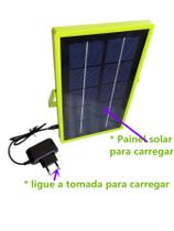 Luz de emergência recarregável + placa solar completo Luz de emergência recarregável + placa solar completo