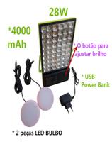 Luz de Emergencia Recarregavel Portatil + Placa Solar Completo Luz de Emergencia Recarregavel Portatil + Placa Solar Completo