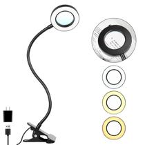 Luz de encaixe de mesa com lupa 5X Woputne Black Luz de encaixe de mesa com lupa 5X Woputne Black