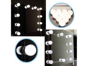 Luz De Espelho Camarim Closet Maquiagem Usb Make Led Studio 3 Cores 10 Lampadas Arandela Regulavel