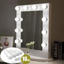 Luz De Espelho Camarim Maquiagem Led 10 Lâmpadas - vanity mirror lights