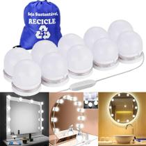 Luz de Espelho LED Maquiagem Camarim USB 10 Lâmpadas + Mochila CBRN18123