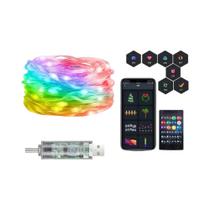Luz De Fada Inteligente RGB À Prova d'Água 10M Controle Por Aplicativo Sincronização De Música Por