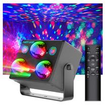 Luz de Festa Amosamz 6 em 1 com Bola de Discoteca Ativada por Som Luz de Festa Amosamz 6 em 1 com Bola de Discoteca Ativada por Som