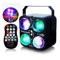 Luz de Festa LED USB com Som Ritmo DJ, GOBO e Controle Multifuncional OIH6911