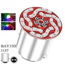 Luz De Freio LED RGB Para Motocicleta 1157 BAY15D 30LED Estroboscópica Luz De Parada Reversa Luz De