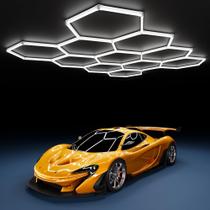 Luz de garagem MODERN hexagonal de 11 módulos, 384 W, 47.000 lm Luz de garagem MODERN hexagonal de 11 módulos, 384 W, 47.000 lm