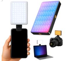 Luz De Gravação Rgb Portátil 6,5w Recarregável Iluminação Preto Rgb Luz De Gravação Rgb Portátil 6,5w Recarregável Iluminação Preto Rgb