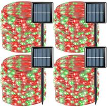 Luz de hadas solar QITONG 4 paquetes rojo/verde 10 m 100 LED Luz de hadas solar QITONG 4 paquetes rojo/verde 10 m 100 LED