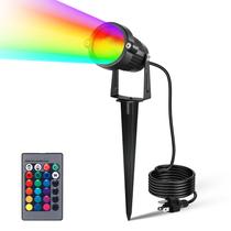 Luz de inundação LED para gramado LemonBest RGB 6W à prova d'água 120V
