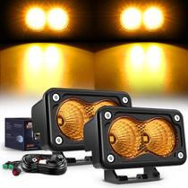Luz de inundação LED Pods Nilight Motorcycle Amber de 3 polegadas 1070LM