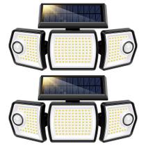 Luz de Inundación Solar con Sensor de Movimiento VIVOHOME 2500LM IP65 Paquete de 2