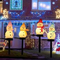 Luz de Jardim LED Solar em Forma de Boneco de Neve - Decoração de Natal para Quintal e Caminhos Luz de Jardim LED Solar em Forma de Boneco de Neve - Decoração de Natal para Quintal e Caminhos