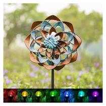 Luz de jardim Wind Spinner Cyan Oasis Solar Metal 33x188 cm Luz de jardim Wind Spinner Cyan Oasis Solar Metal 33x188 cm