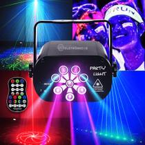 Luz de Laser de Discoteca LED e Luz Negra Party Light Recarregável Decoração Baladinha - 1948810